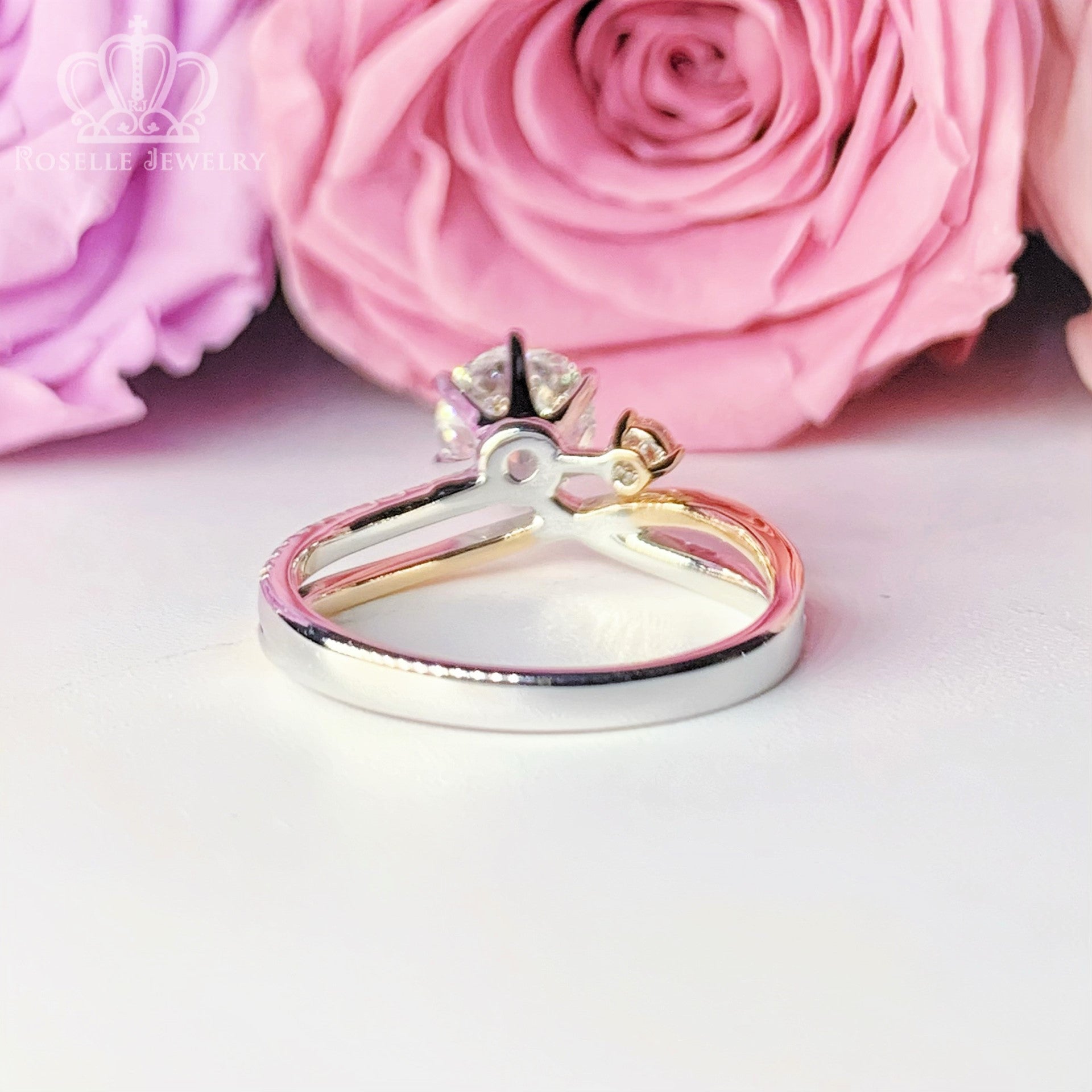 LGT125 - [Setting Only] Cross Side Stone Diamond Engagement Ring