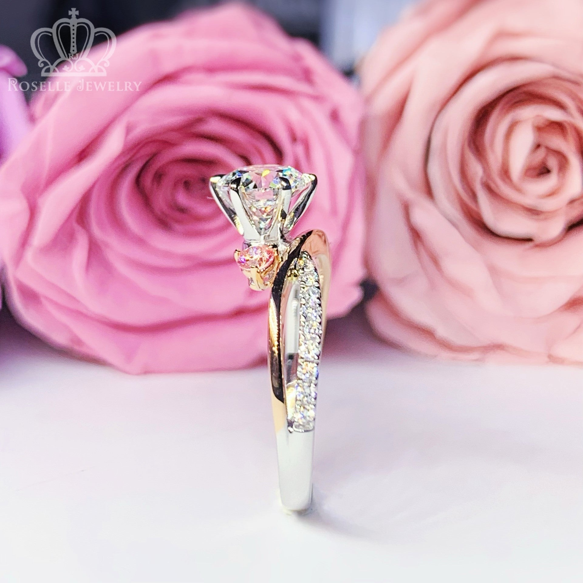 LGT125 - [Setting Only] Cross Side Stone Diamond Engagement Ring