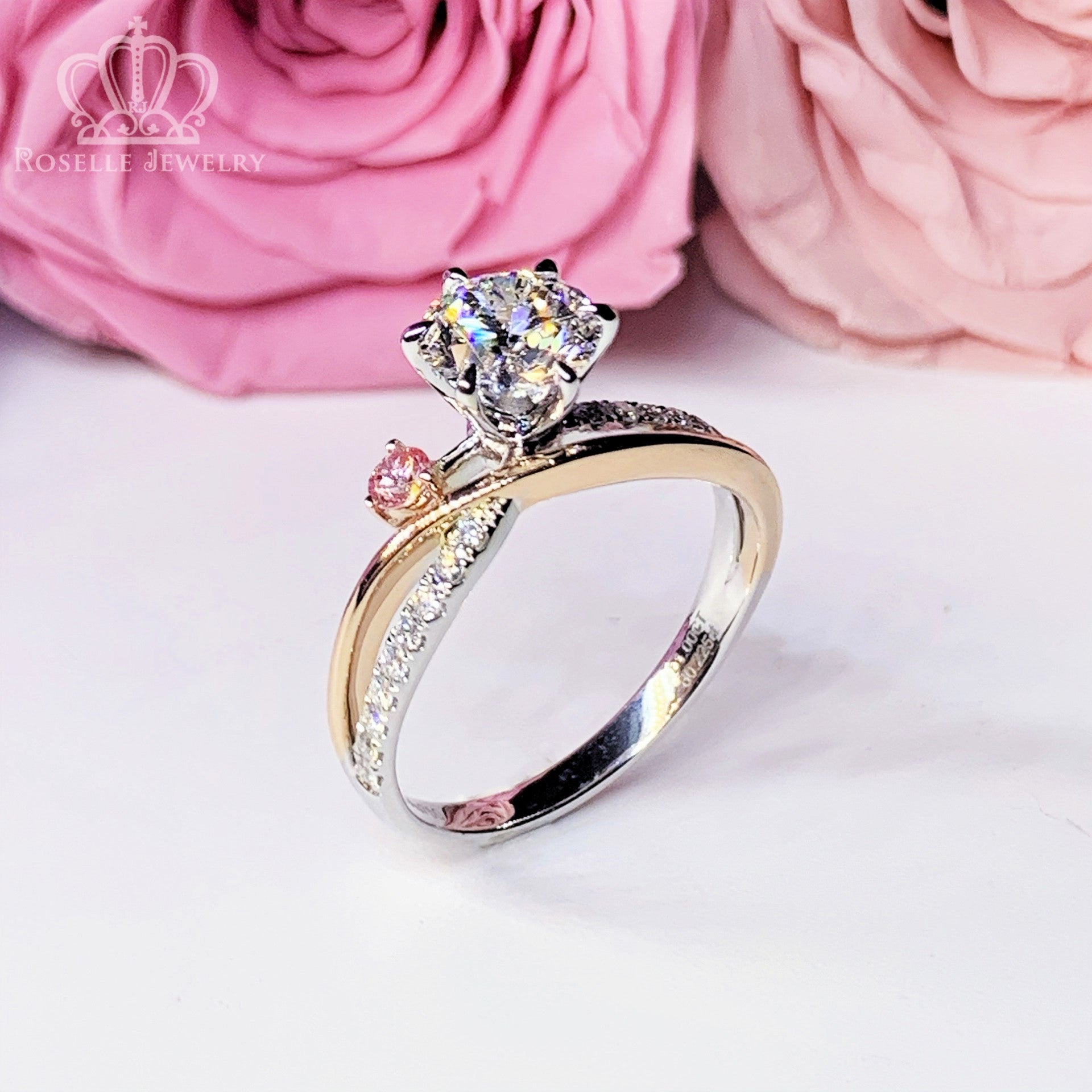 LGT125 - [Setting Only] Cross Side Stone Diamond Engagement Ring
