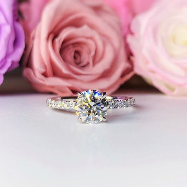 LGR050 - [Setting Only] Side Stone Lab Grown Diamond Engagement Ring