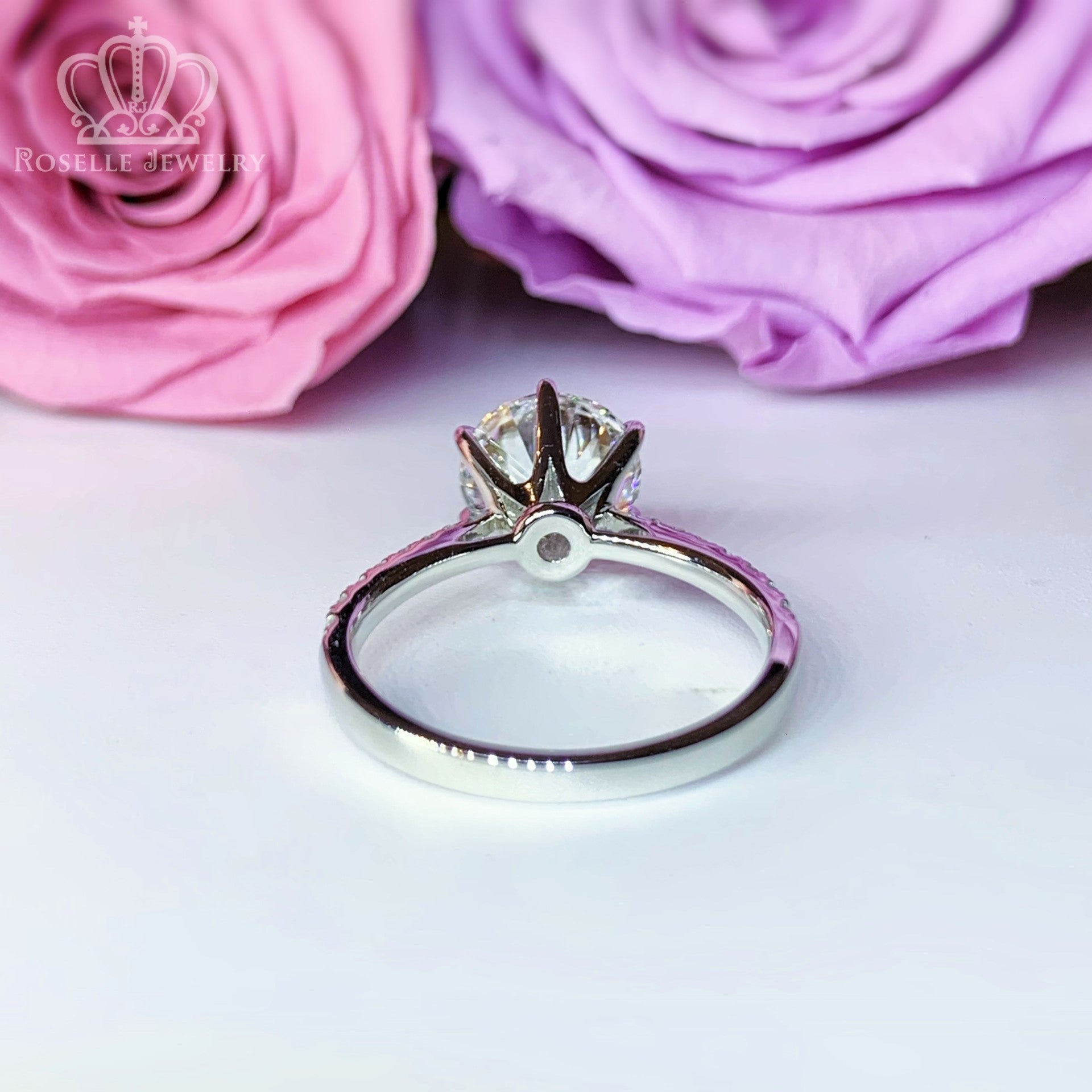 Six Prong Side Stone Diamond Engagement Ring [Setting Only] - LGR240s