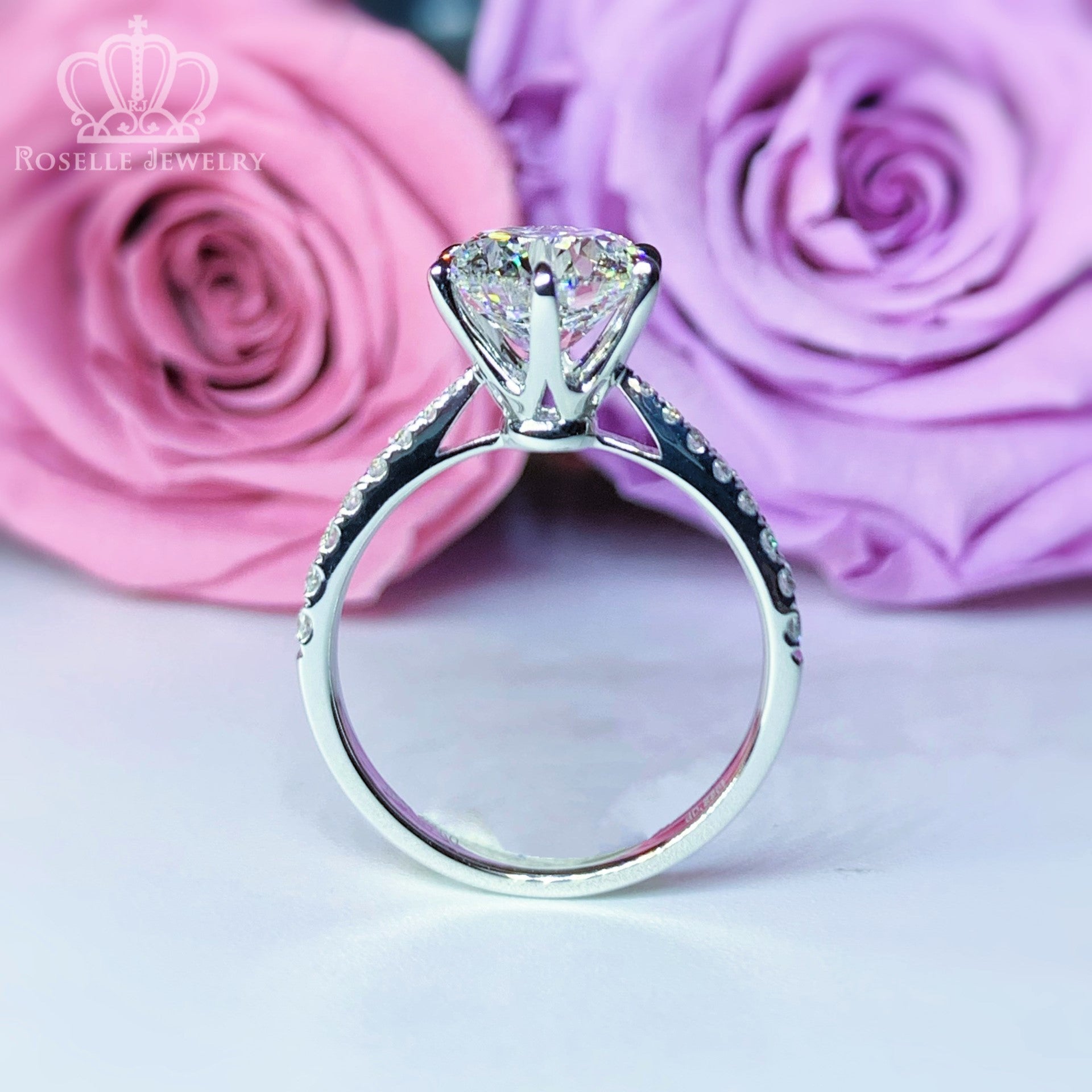 Six Prong Side Stone Diamond Engagement Ring [Setting Only] - LGR240s