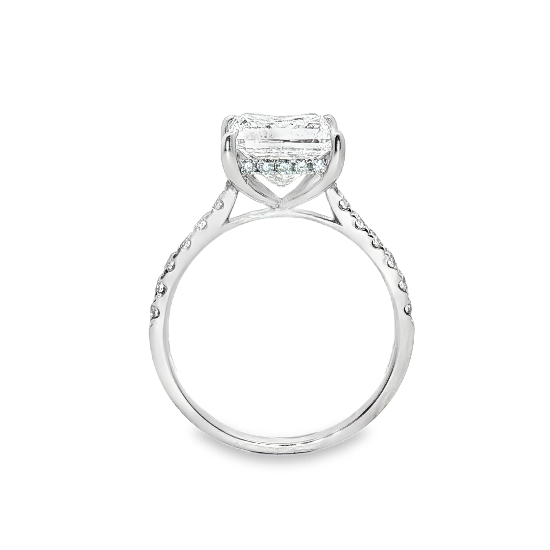 LGV265 - Stok 2.65CT 18K Emas Putih Vintage Hidden Halo Cincin Pertunangan LG684504848