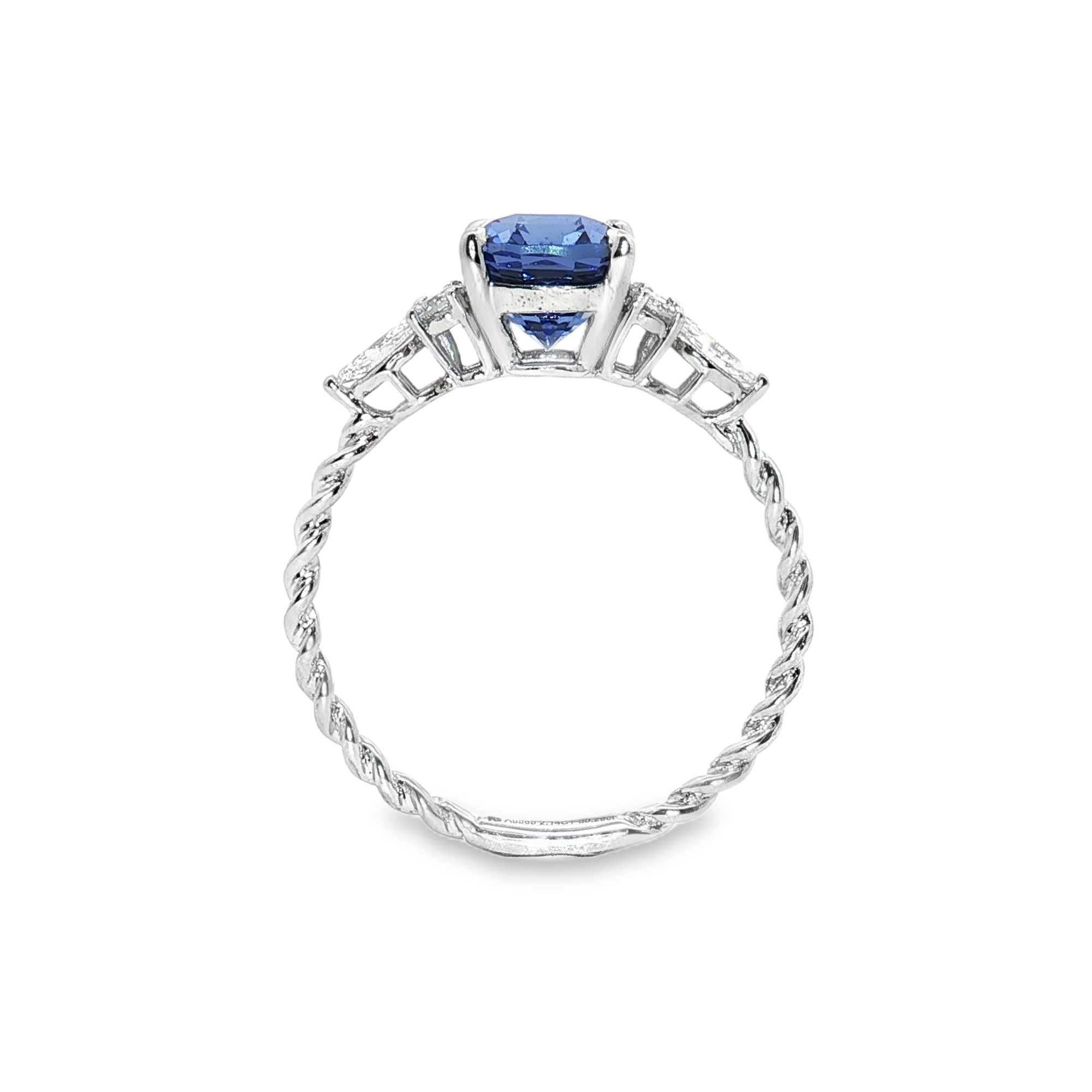 Cincin Pertunangan Berlian Batu Sisi Twist Stok - LSR002