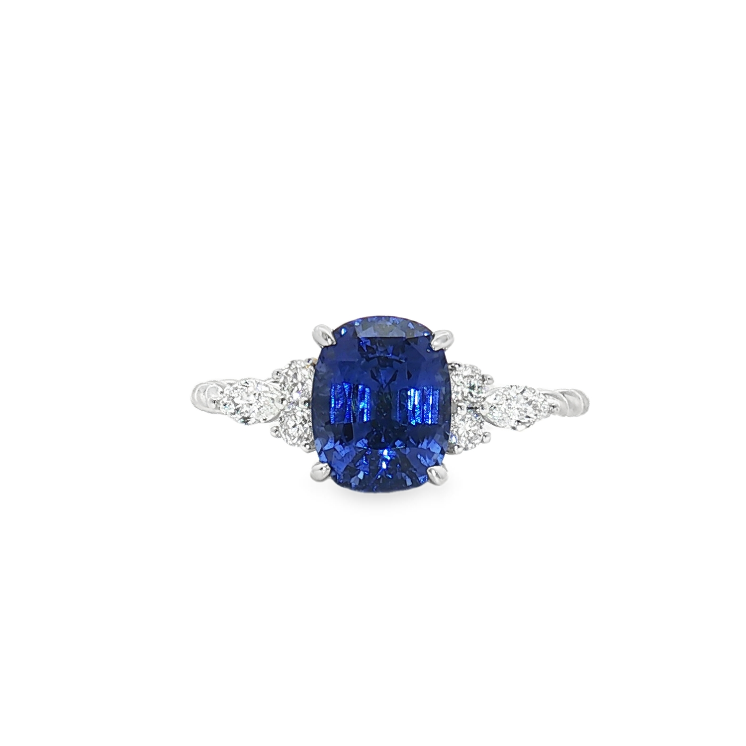 Cincin Pertunangan Berlian Batu Sisi Twist Stok - LSR002