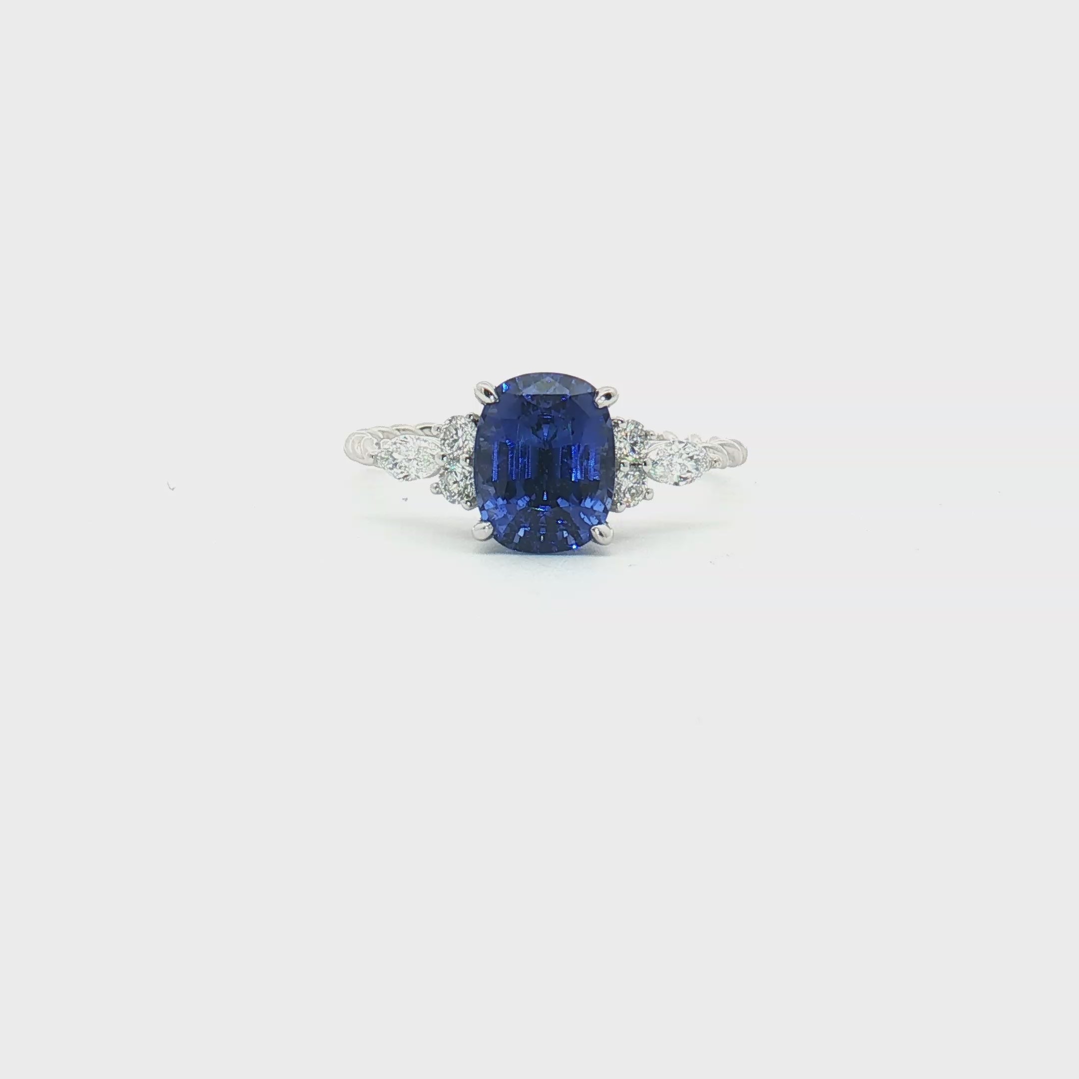 Cincin Pertunangan Berlian Batu Sisi Twist Stok - LSR002