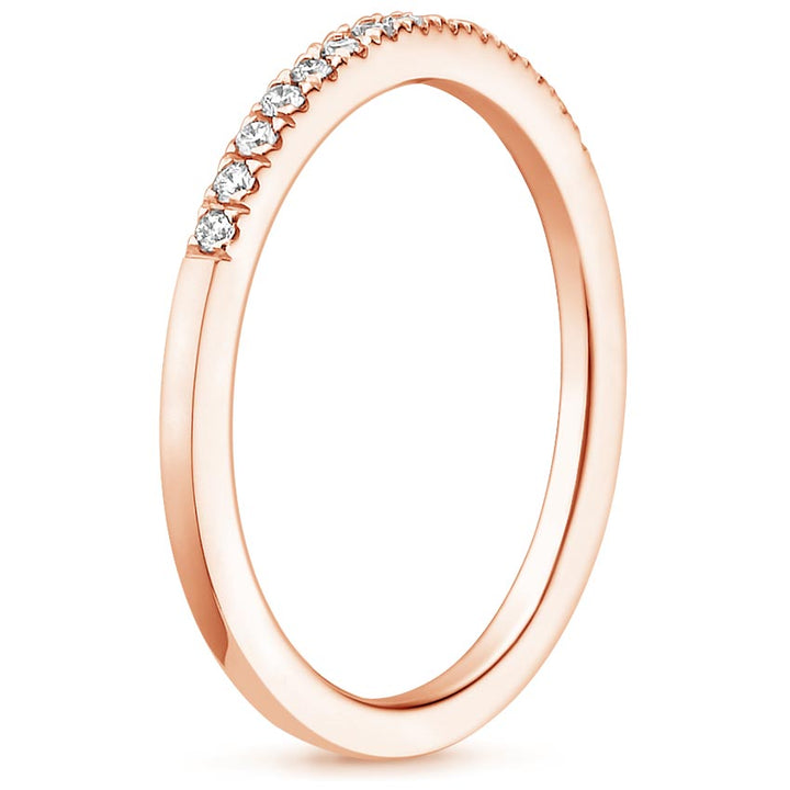 0.10ctw Petite Ballad Pave Half Eternity Diamond Wedding Band Ring - LR22 - Roselle Jewelry