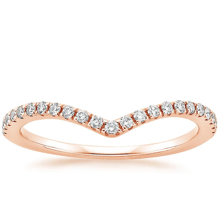 0.17CTW Flair V Shape Wedding Band Ring - LR28 - Roselle Jewelry