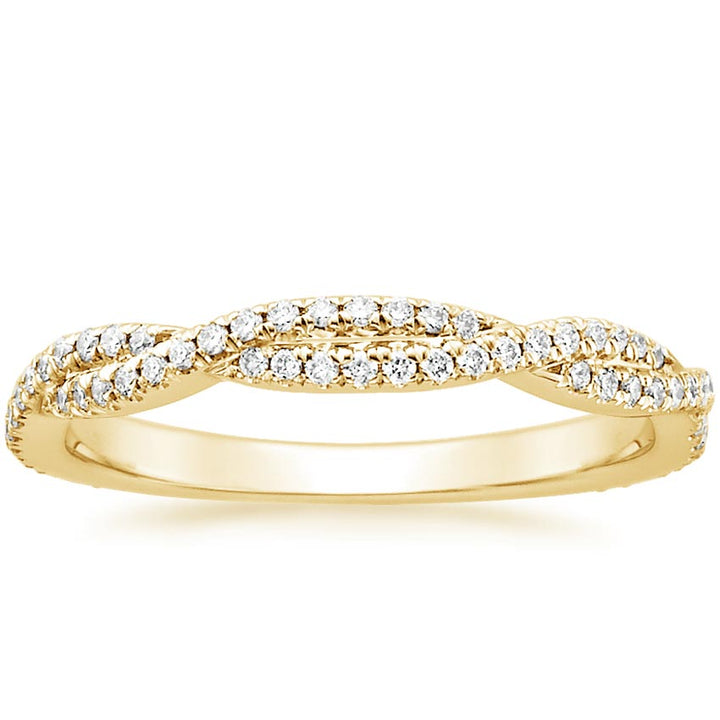 0.12CTW Petite Twisted Vine Diamond Wedding Band Ring - LR30 - Roselle Jewelry