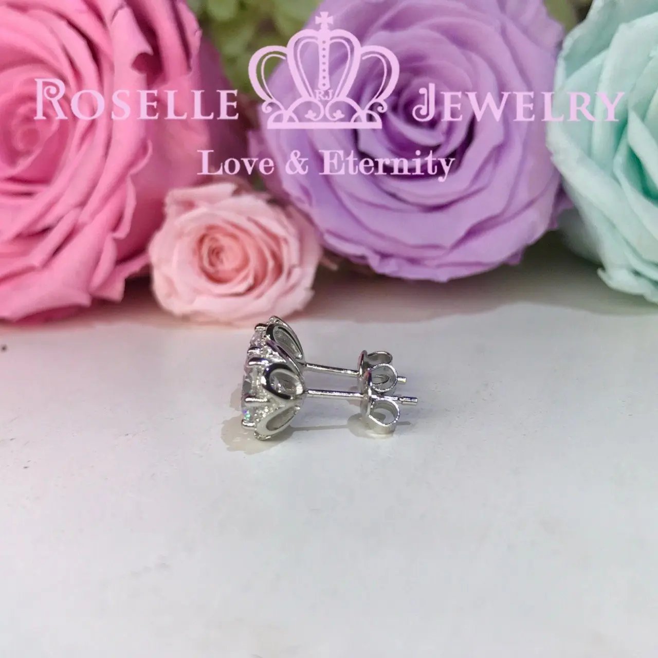 Fashion Floral Stud Earrings - ER6 - Roselle Jewelry