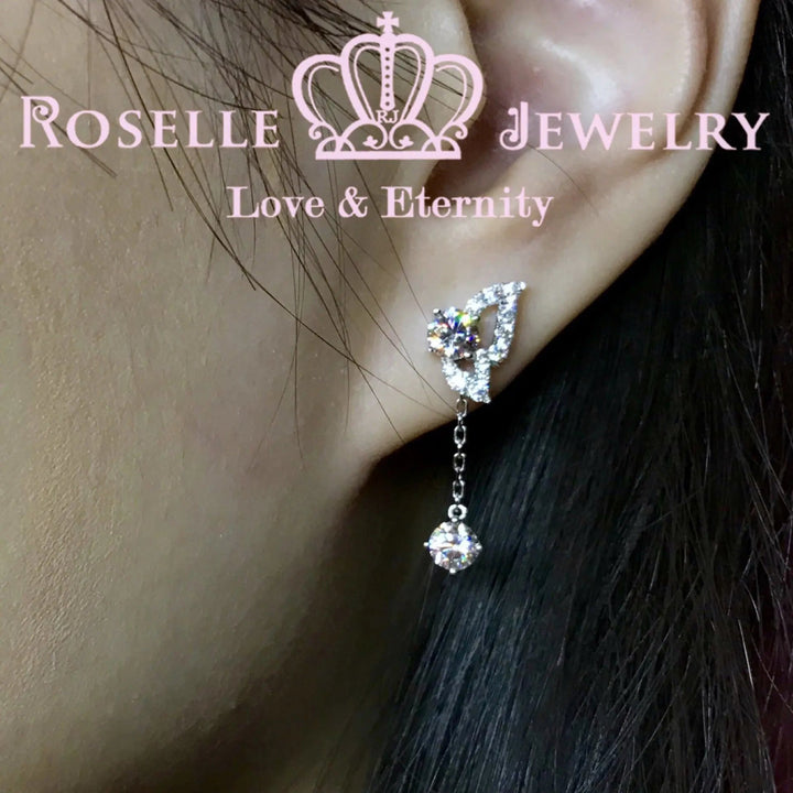 Detachable Butterfly Drop Earrings - DE7 - Roselle Jewelry