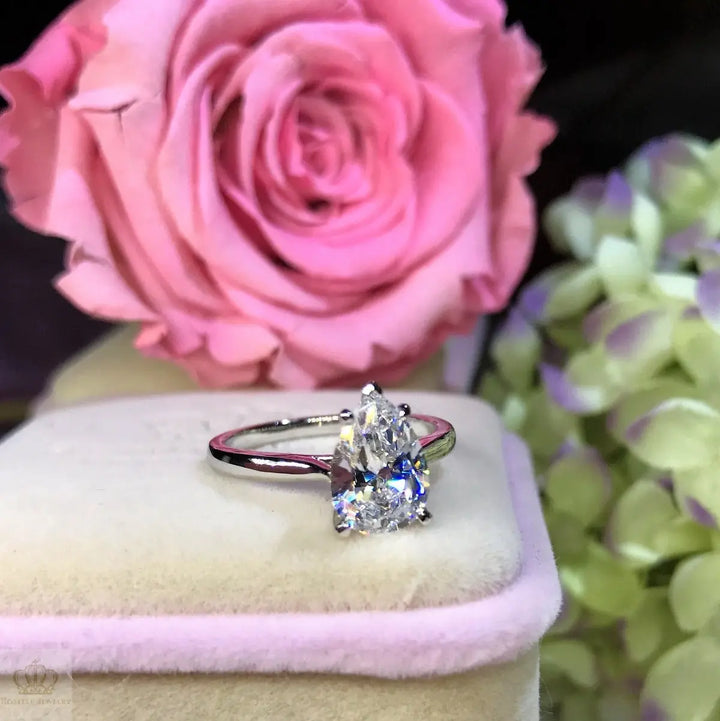 Pear Cut Solitaire Engagement Ring - NP1 - Roselle Jewelry