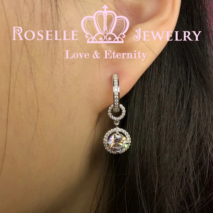 Detachable Hoop Drop Earrings - DE14 - Roselle Jewelry