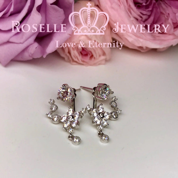 Detachable Floral Stud Earrings - JE2 - Roselle Jewelry