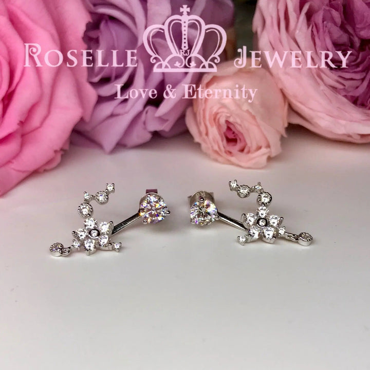 Detachable Floral Stud Earrings - JE2 - Roselle Jewelry