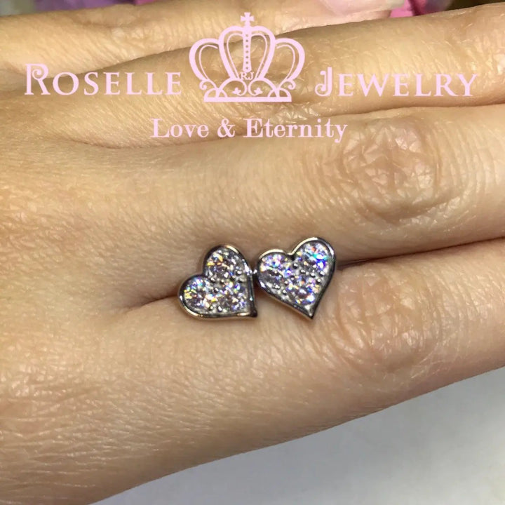 Heart Shape Stud Earrings - HE1 - Roselle Jewelry
