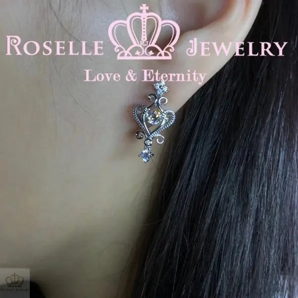 Vintage Dancing Stone Drop Stud Earrings - ED2 - Roselle Jewelry