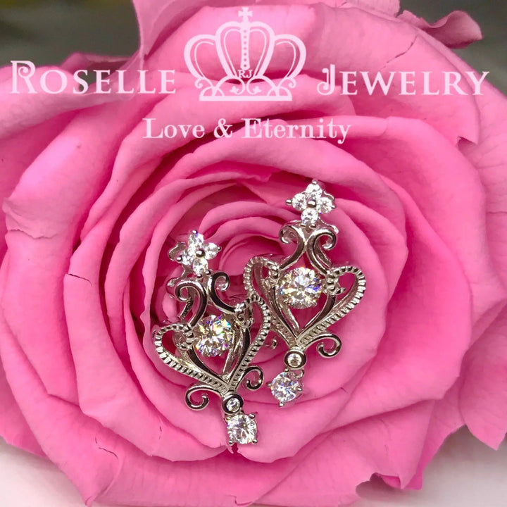 Vintage Dancing Stone Drop Stud Earrings - ED2 - Roselle Jewelry