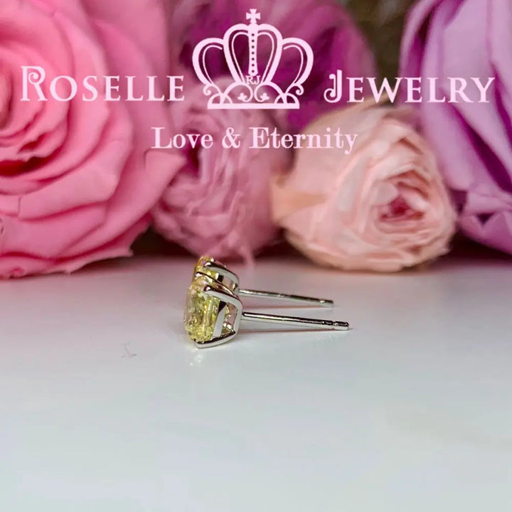 Detachable Cushion Cut Halo Stud Earrings - RR9 - Roselle Jewelry