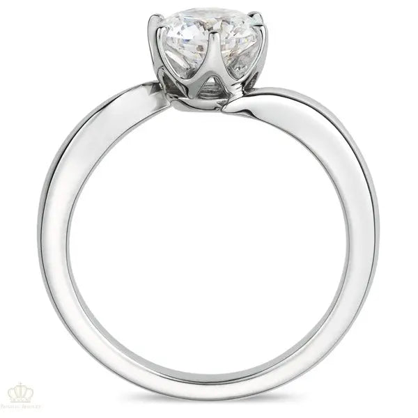 Six Prong Twist Round Brilliant Engagement Ring [Setting Only] - EC011 - Roselle Jewelry