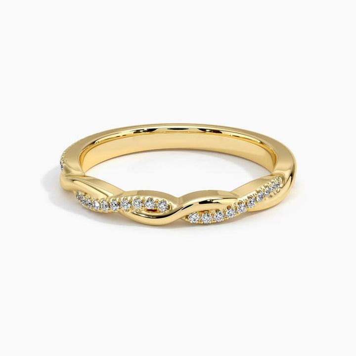 0.12CTW Petite Twisted Vine Diamond Wedding Band Ring - LR30 - Roselle Jewelry