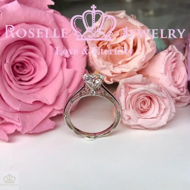 Vintage Heart Shape Solitaire Engagement Ring - VH3 - Roselle Jewelry