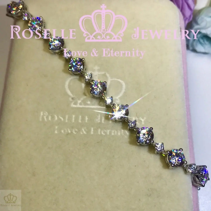 Cushion Cut & Brilliant Round Cut Bracelet - BC100 - Roselle Jewelry