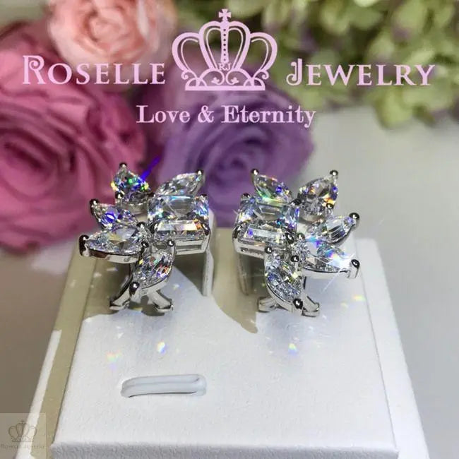 Asscher Pear & Marquise Cut Cluster Earrings - VE2 - Roselle Jewelry