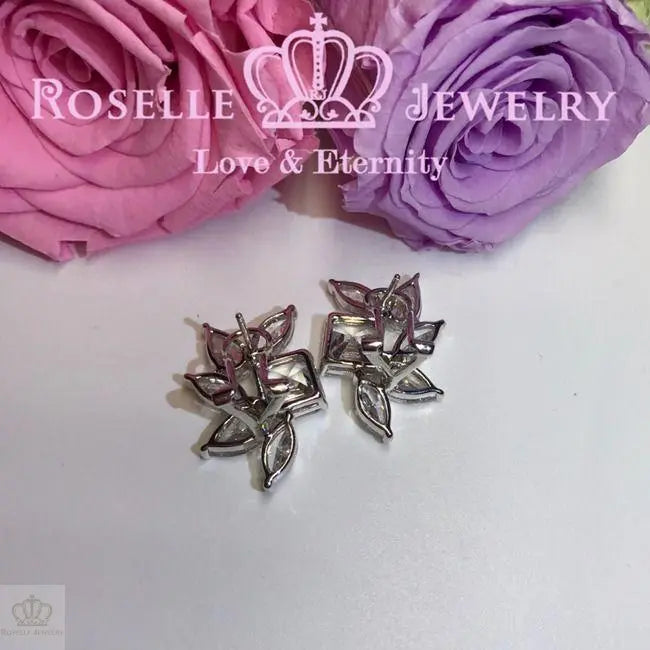 Asscher Pear & Marquise Cut Cluster Earrings - VE2 - Roselle Jewelry