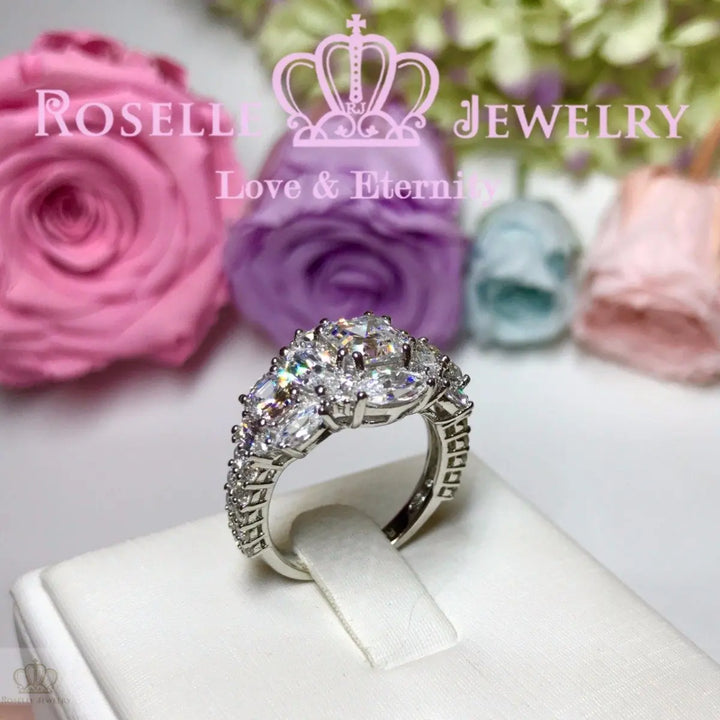 Asscher Fashion Engagement Ring - VA2 - Roselle Jewelry