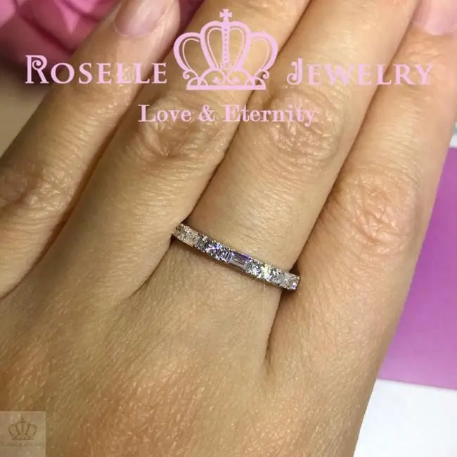 Emerald Cut & Brilliant Wedding Ring - BA24 - Roselle Jewelry